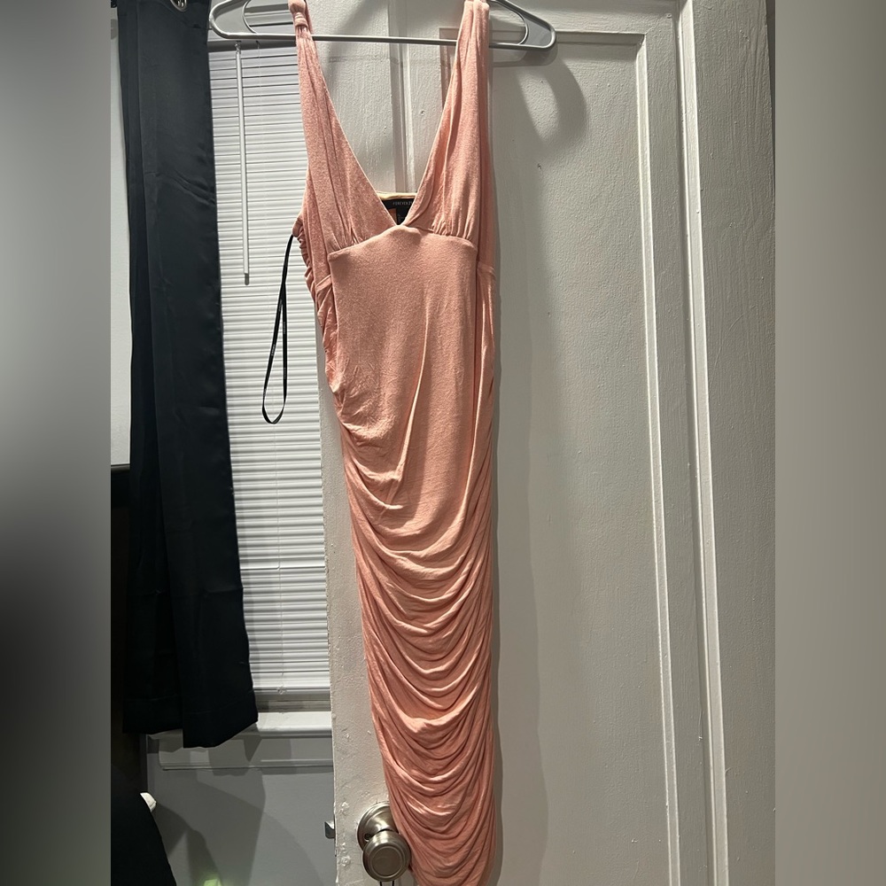 Elegant Peach Draped Dress